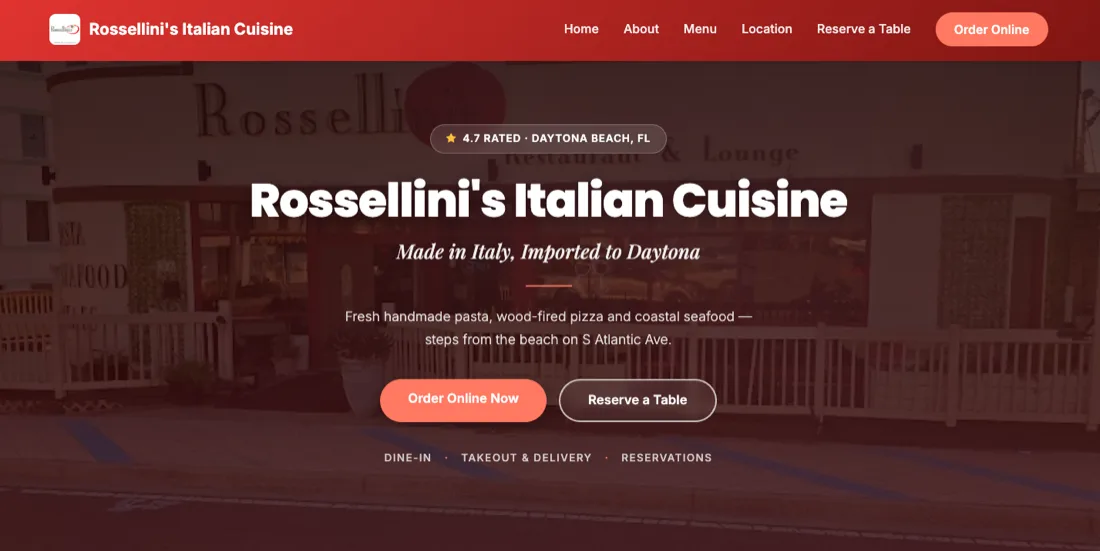 Rossellini's Italian Cuisine — Italian Restaurant, Daytona Beach, FL